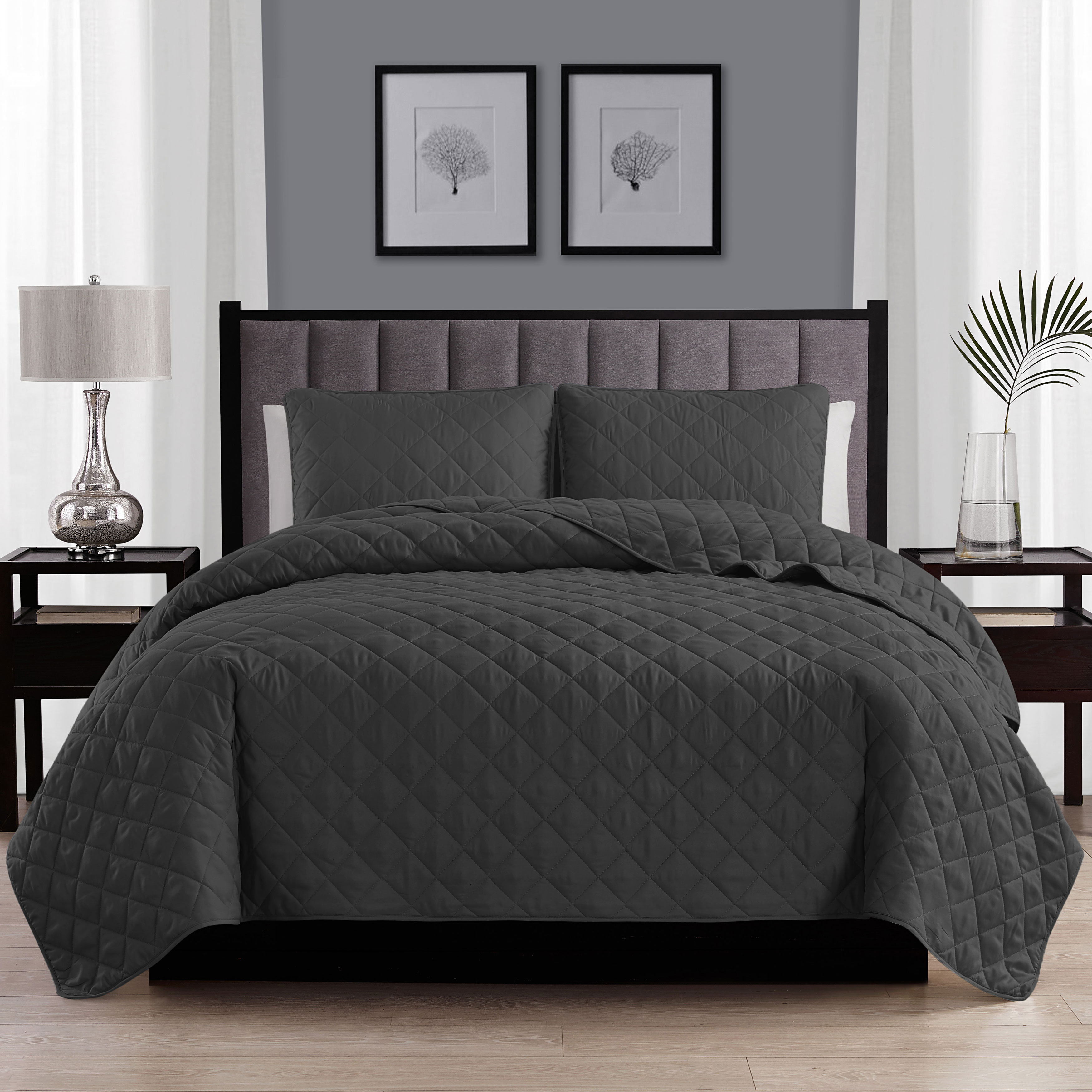 Wayfair Basics® Microfiber Reversible Diamond Quilt Set & Reviews